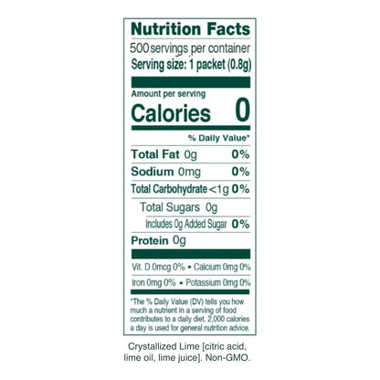 True Lime Potenciador De Agua 500 Sobres Sabor Lima Natural Sin Azúcar