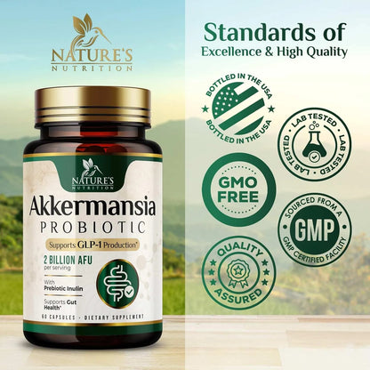 Probiótico Akkermansia Muciniphila Con Fibra Prebiótica Soporte GLP-1 Salud Intestinal