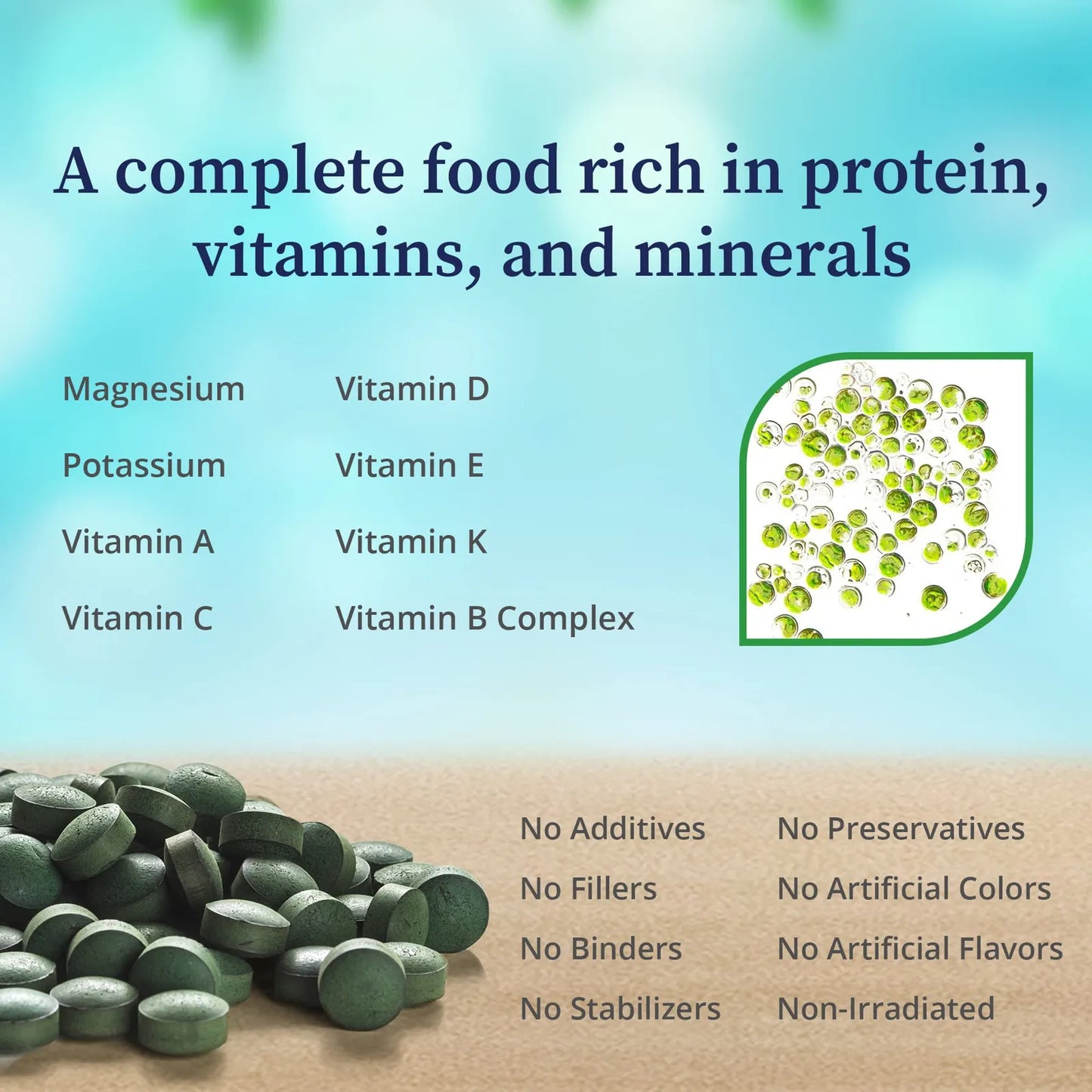 Chlorella Pyrenoidosa Orgánica Pared Celular Agrietada Superalimento Nutracéutico
