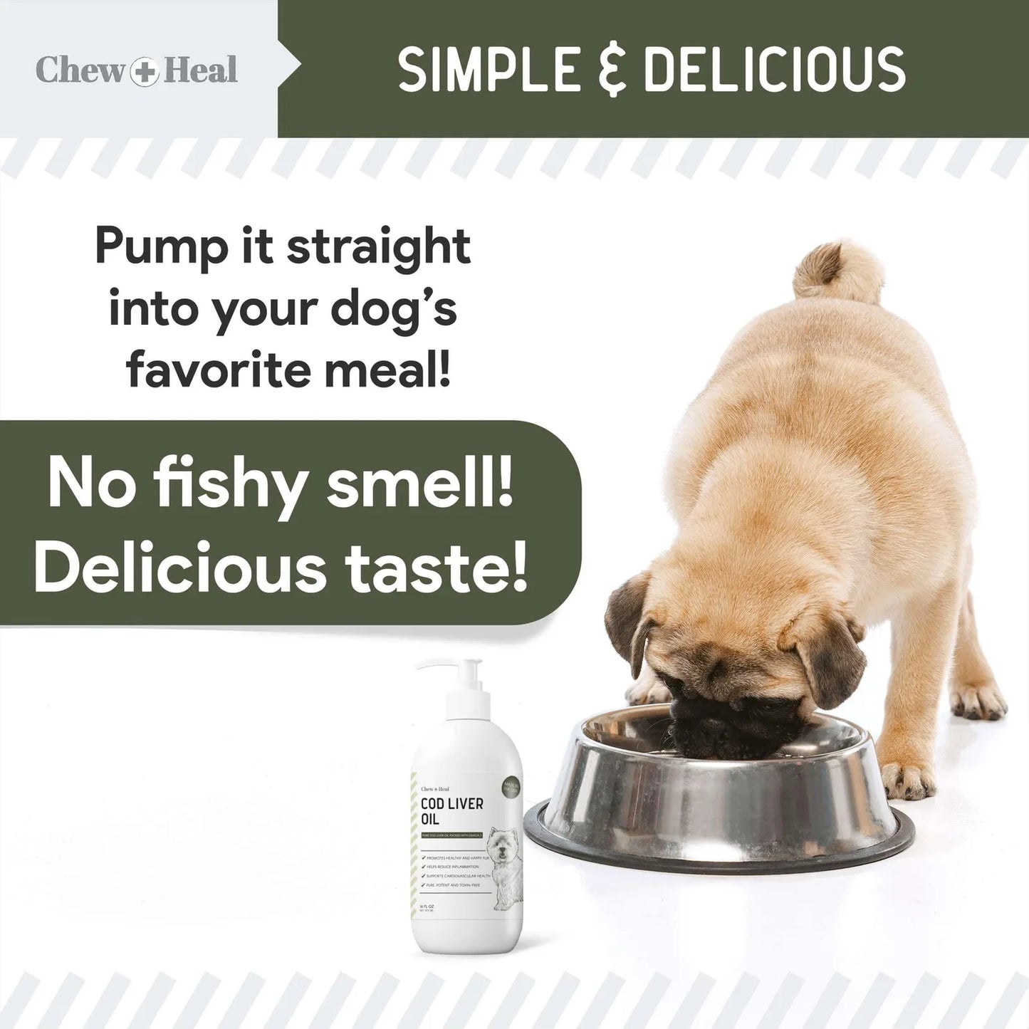 Aceite Puro De Hígado De Bacalao Para Perros 16 Onzas Con Omega 3 Y Vitaminas A D