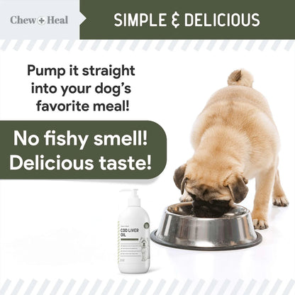 Aceite Puro De Hígado De Bacalao Para Perros 16 Onzas Con Omega 3 Y Vitaminas A D
