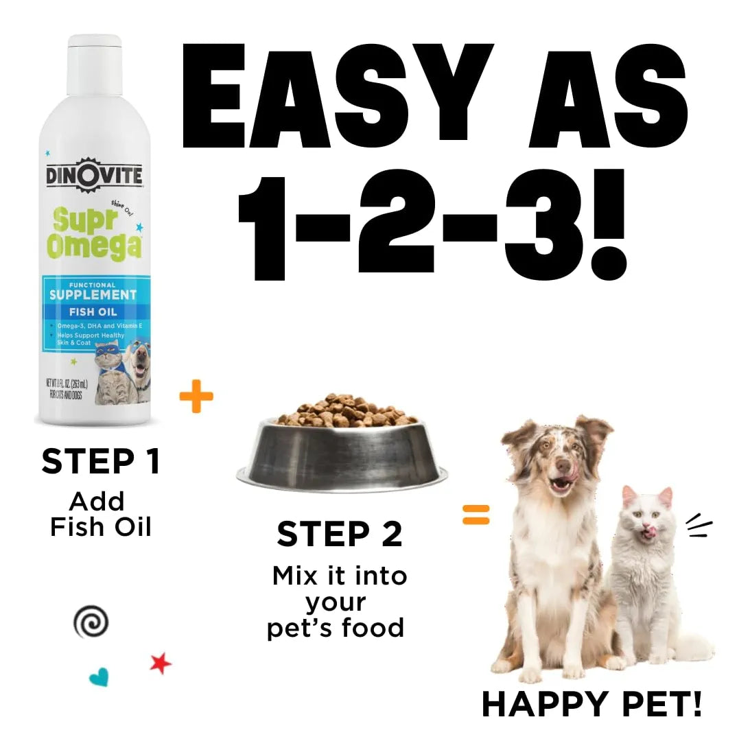 SuprOmega Aceite De Pescado Omega 3 Con Vitamina E Para Perros Y Gatos 8 Onzas