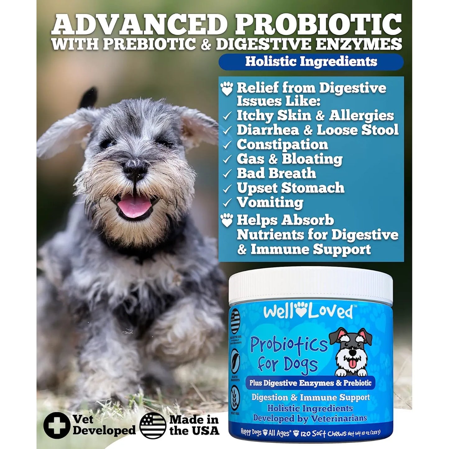 Masticables Probióticos Y Enzimas Digestivas Para Perros Salud Intestinal