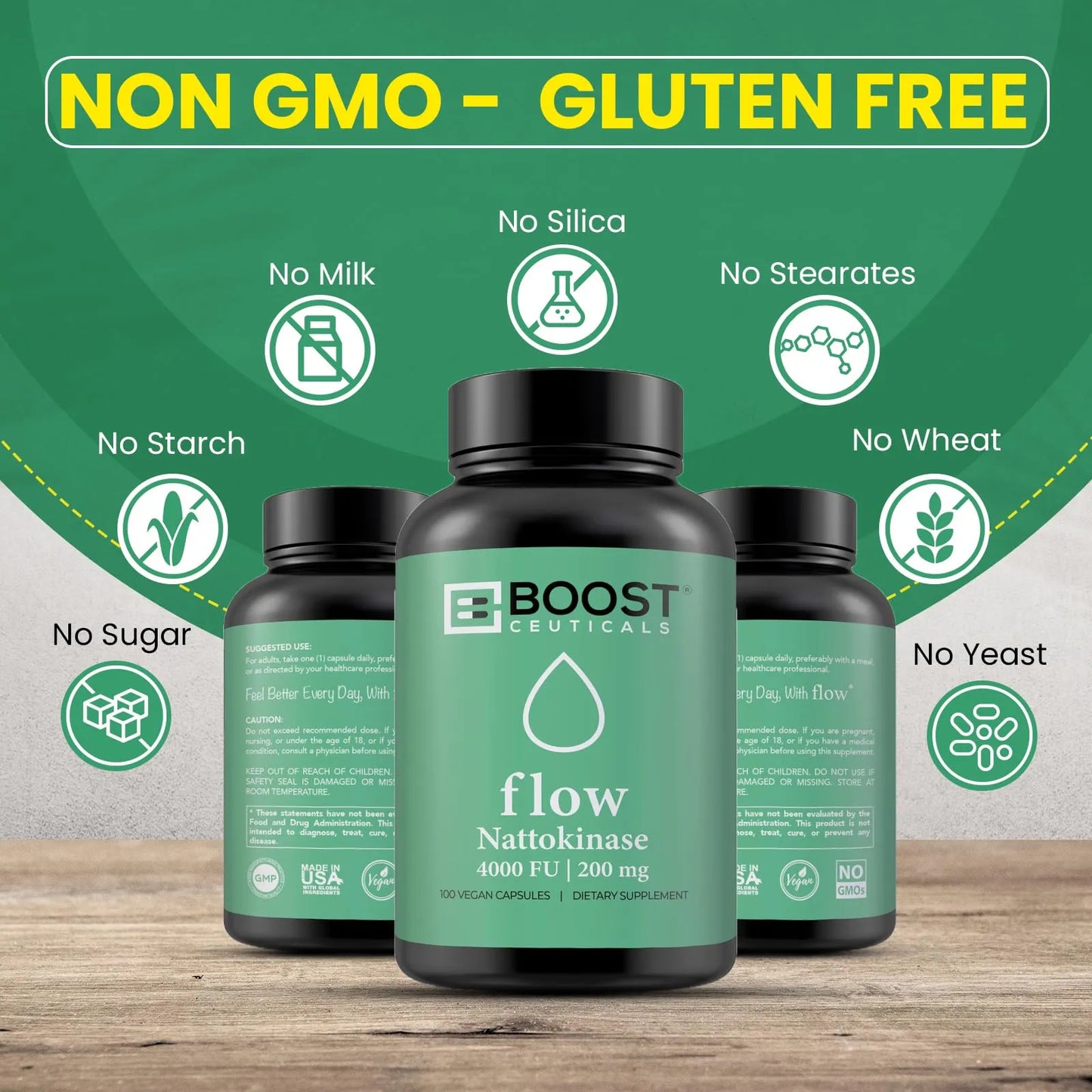 Nattokinase 4000 Fu 200 Mg Suplemento Natural Anticoagulante Y Flujo Sanguíneo 100 Cápsulas Vegano Sin Gluten