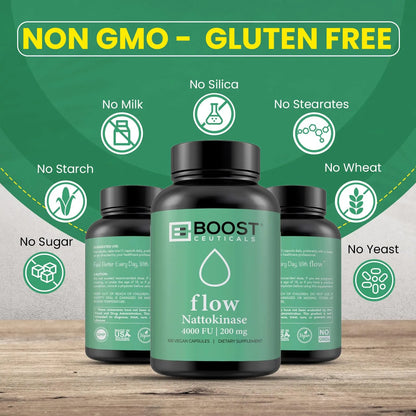 Nattokinase 4000 Fu 200 Mg Suplemento Natural Anticoagulante Y Flujo Sanguíneo 100 Cápsulas Vegano Sin Gluten