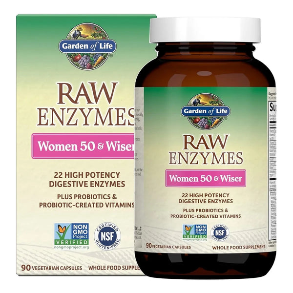 Garden Of Life 22 Enzimas Digestivas Mujeres 50+ 90 Capsulas Suplemento Digestivo
