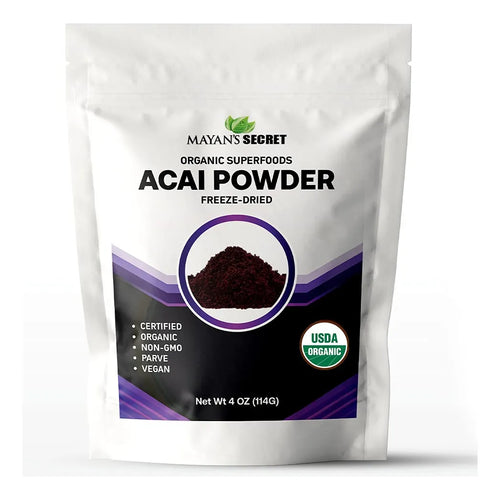 Polvo Organico De Bayas De Acai 4 Onzas Rico En Omega Y Antioxidantes
