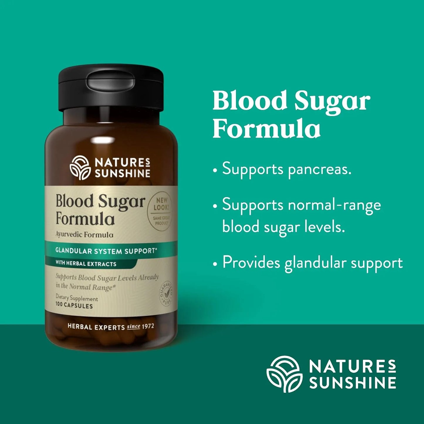 Fórmula Azúcar Sangre 100 Cápsulas Control Natural Energía Nature's Sunshine