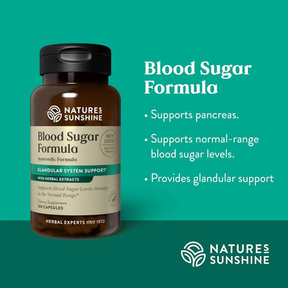 Fórmula Azúcar Sangre 100 Cápsulas Control Natural Energía Nature's Sunshine