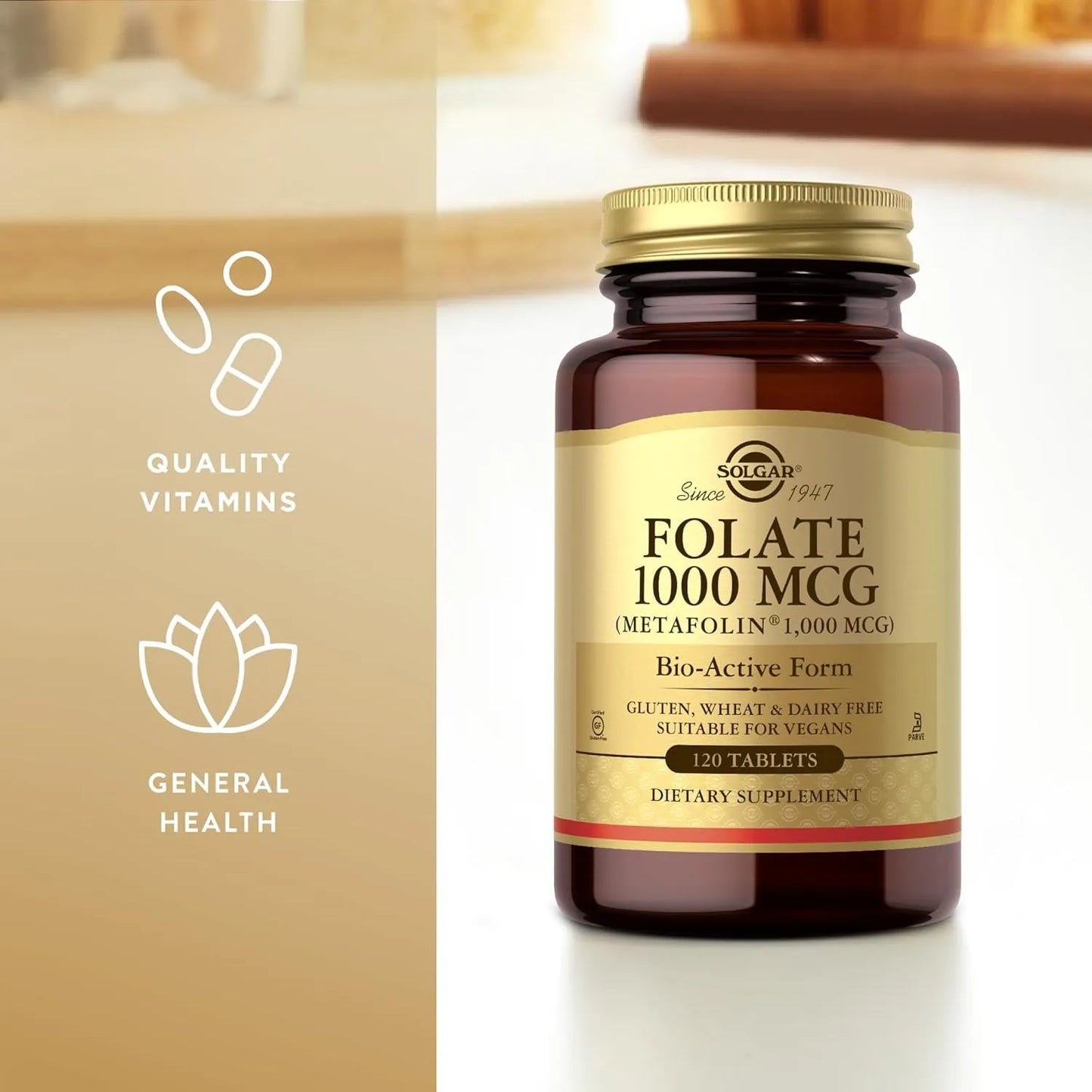 Solgar Folato 1000 Mcg Bienestar Diario 120 Tabletas - Imagen 2