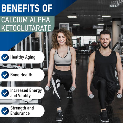 Calcio Alfa Cetoglutarato 1000 Mg 60 Capsulas Salud Osea Y Antienvejecimiento