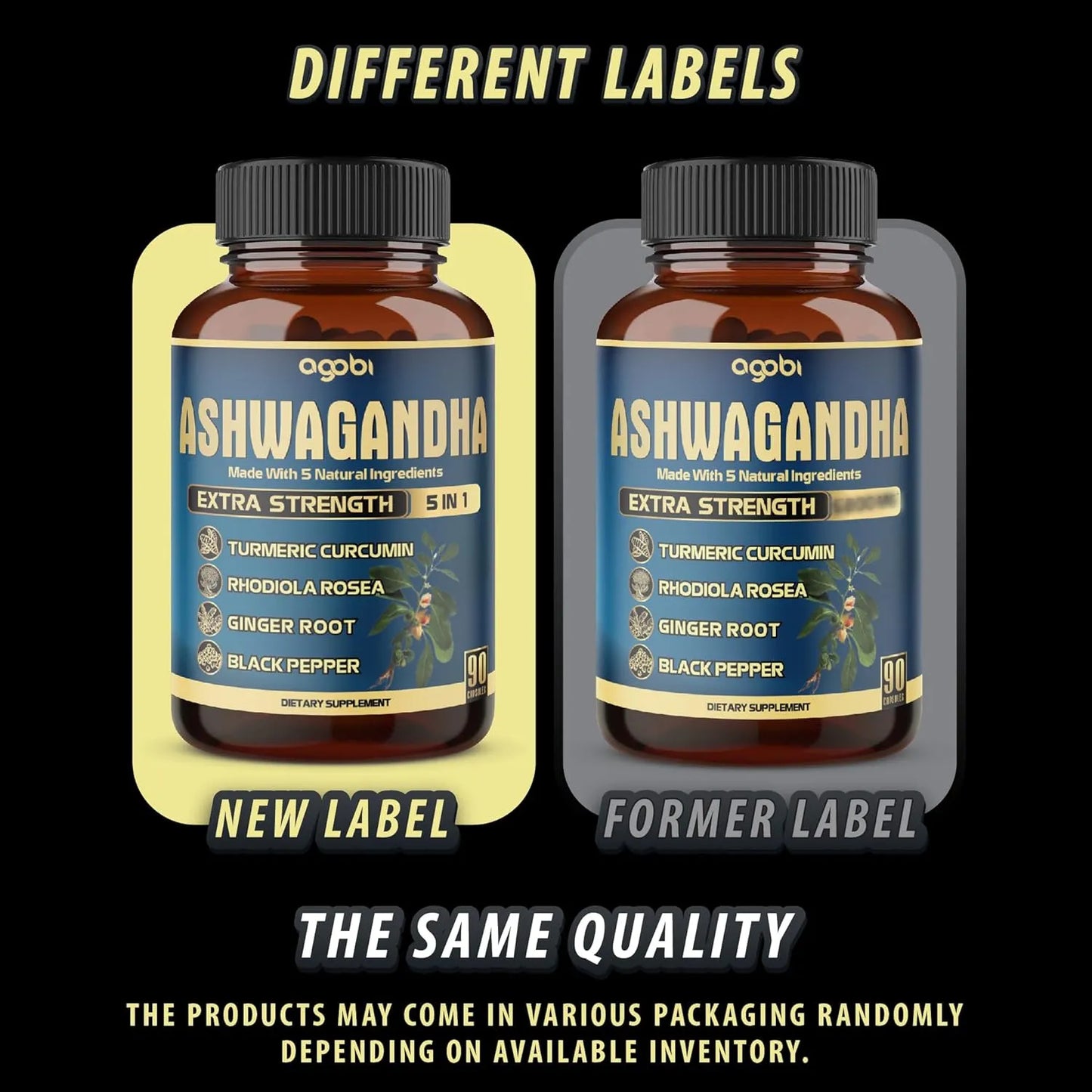 Ashwagandha 5200 Mg Con Jengibre Curcumina Rhodiola Rosea 90 Capsulas Vegano
