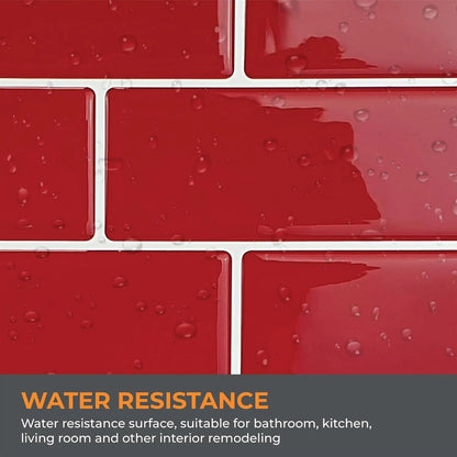 Azulejos Autoadhesivos Walplus Premium Cocina 3D Rojo Brillante 6 Hojas