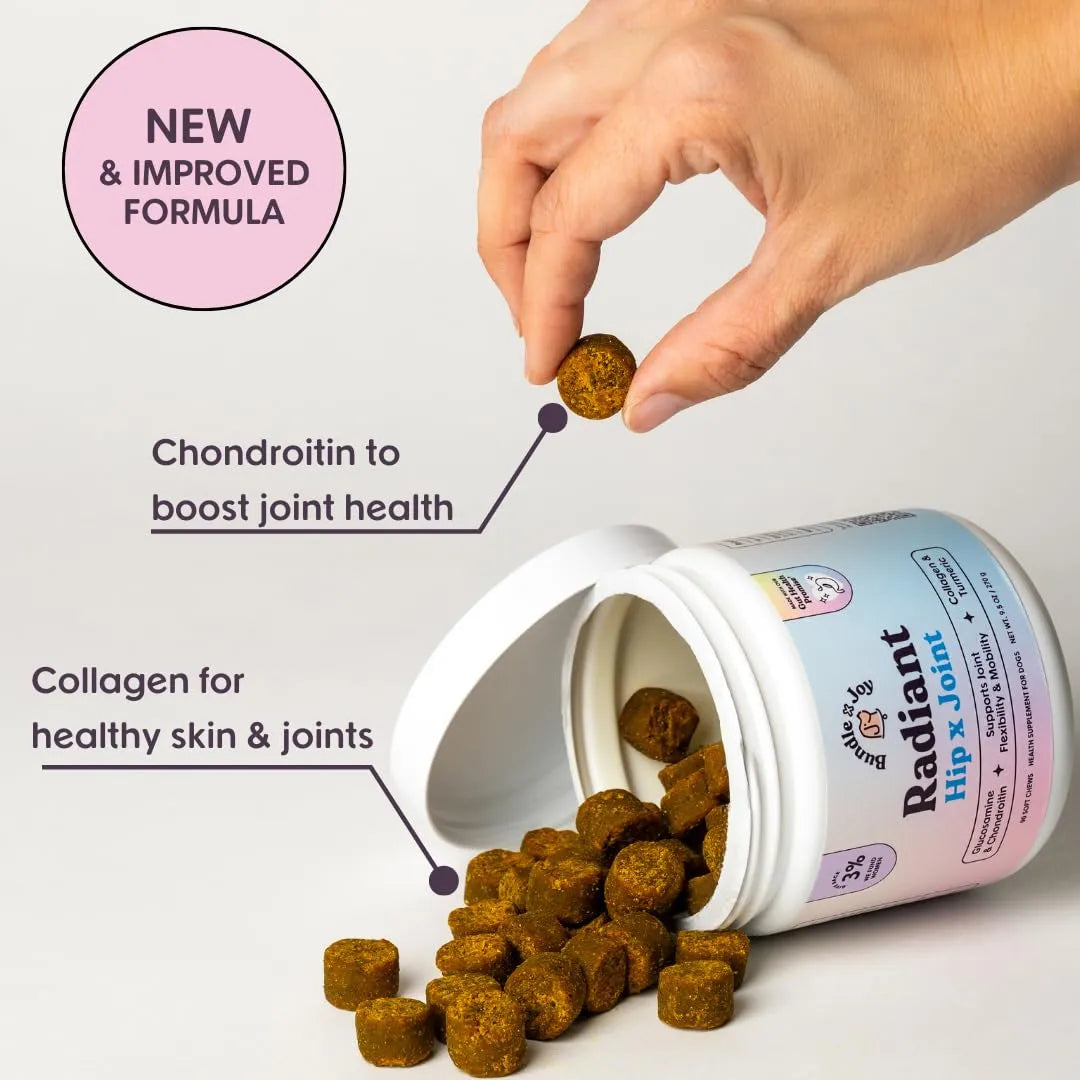 Masticables Suaves Para Perros Con Glucosamina Condroitina Colageno Y Curcuma 90 Unidades
