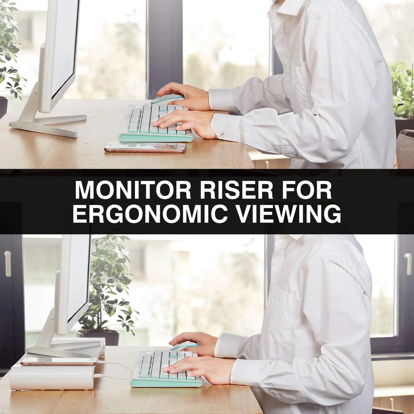 Soporte Para Monitor Escritorio 4 Puertos USB Aluminio Organiza Tu Espacio