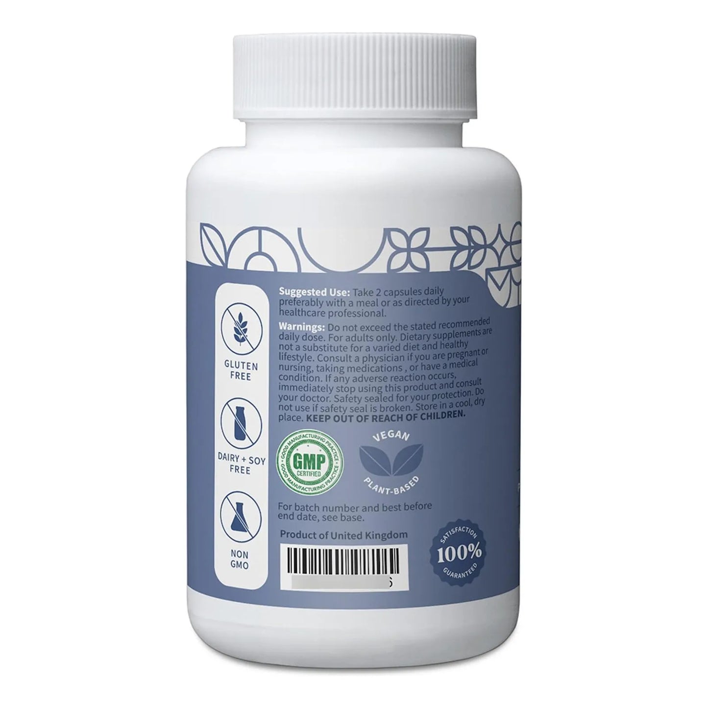 Complejo De Magnesio Para Sueño Natural Salud Osea Y Muscular 60 Capsulas Veganas
