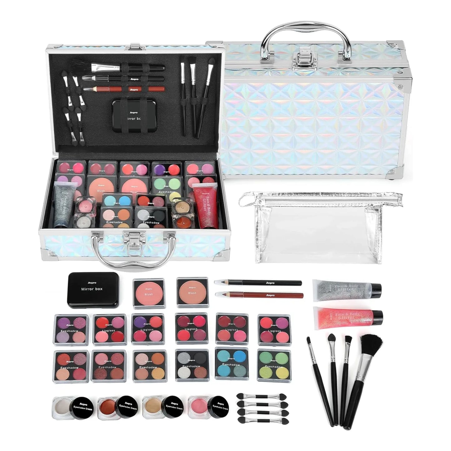 Estuche De Maquillaje Completo Con Brochas Y Lápices Labiales SOMOS IMPORTACIONES GOLD Kit Profesional