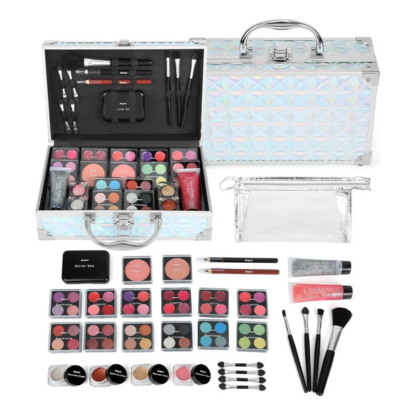 Estuche De Maquillaje Completo Con Brochas Y Lápices Labiales SOMOS IMPORTACIONES GOLD Kit Profesional