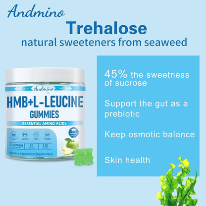 Gomitas Hmb L Leucina 3000 Mg Trehalosa Crecimiento Muscular