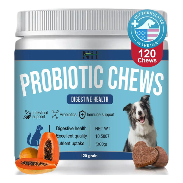 Probióticos Masticables Para Perros Y Gatos Con Papaya Calabaza Y Krill Salud Intestinal