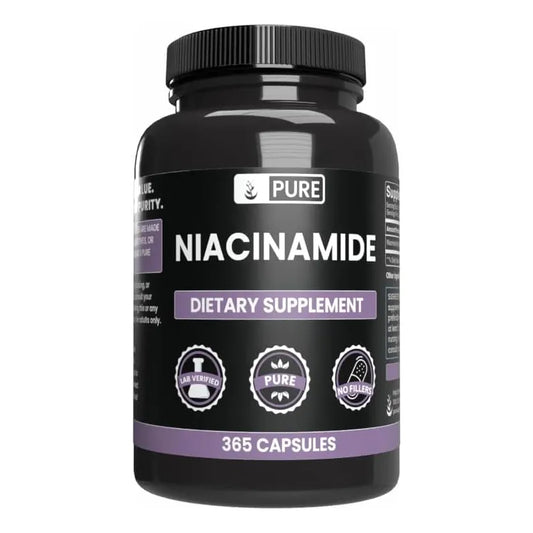 Niacinamida Pura 365 Cápsulas Sin Rellenos Vitamina B3 Esencial