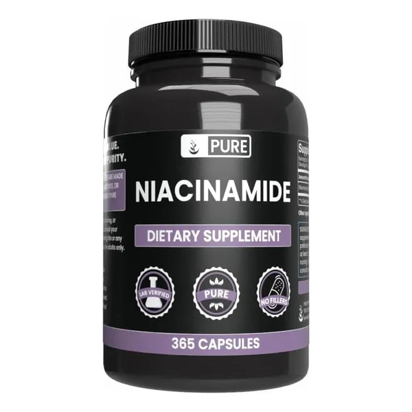 Niacinamida Pura 365 Cápsulas Sin Rellenos Vitamina B3 Esencial