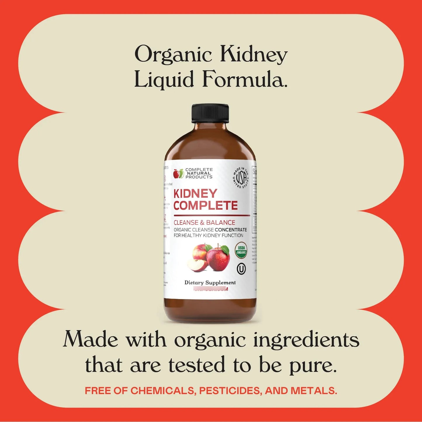 Complete Natural Kidney Suplemento Líquido Renal Desintoxicación Con Ingredientes Orgánicos