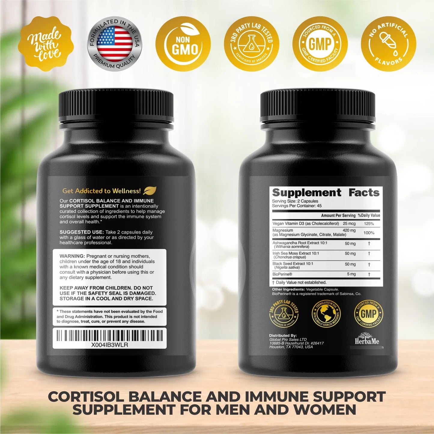 Suplemento Equilibrio Cortisol Inmunidad Ashwagandha Musgo Marino Magnesio