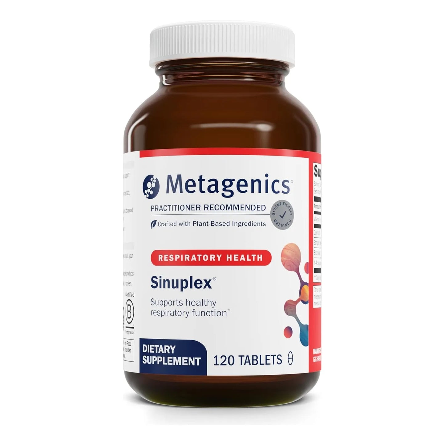 Tabletas Sinuplex Con Vitamina C Quercetina Bromelina Apoyo Respiratorio Metagenics 120 Unidades