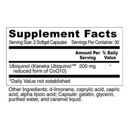 Super CoQ10 Ubiquinol CoQH CF 100 Mg 60 Capsulas Sin Soja Altamente Absorbible