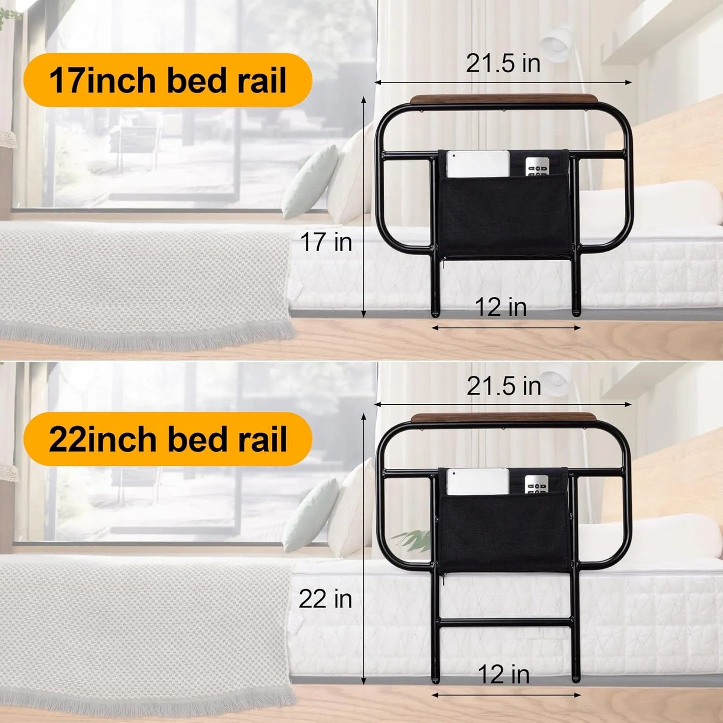 Riel Lateral De Cama Ajustable Seguridad Y Almacenamiento Facil Instalacion