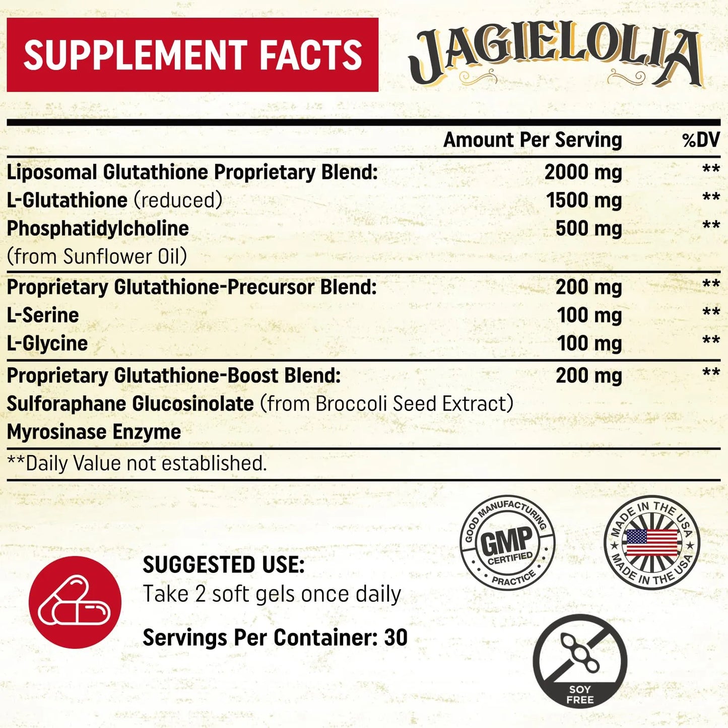 Glutatión Liposomal 2000 Mg Con L Serina L Glicina Sulforafano Antioxidante Premium
