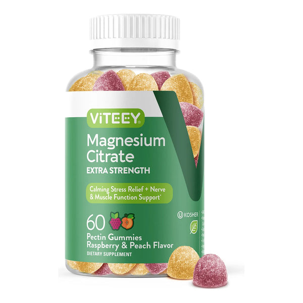 Gomitas De Citrato De Magnesio Extra Fuerte 170 Mg Relajacion Muscular Y Sueño Profundo Vegano