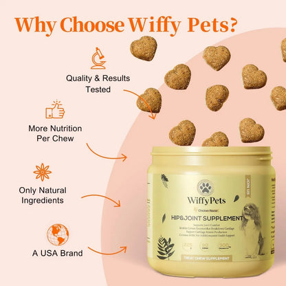 Golosinas Para Perros Con Glucosamina Y Condroitina Para Articulaciones Wiffypets 90 Unidades