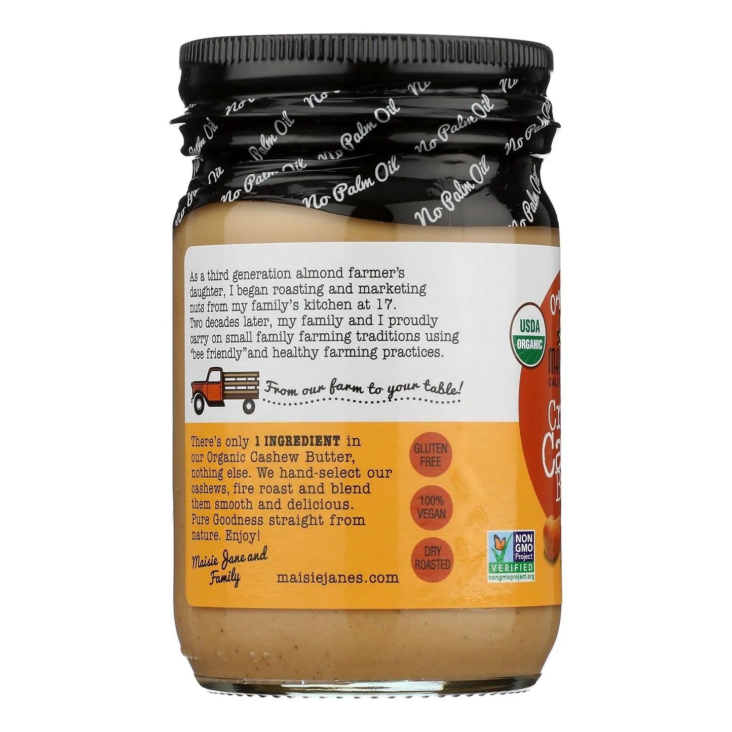 Manteca De Anacardo Orgánica 340 Gramos Cremosa Y Natural USDA Kosher Vegano Sin Gluten