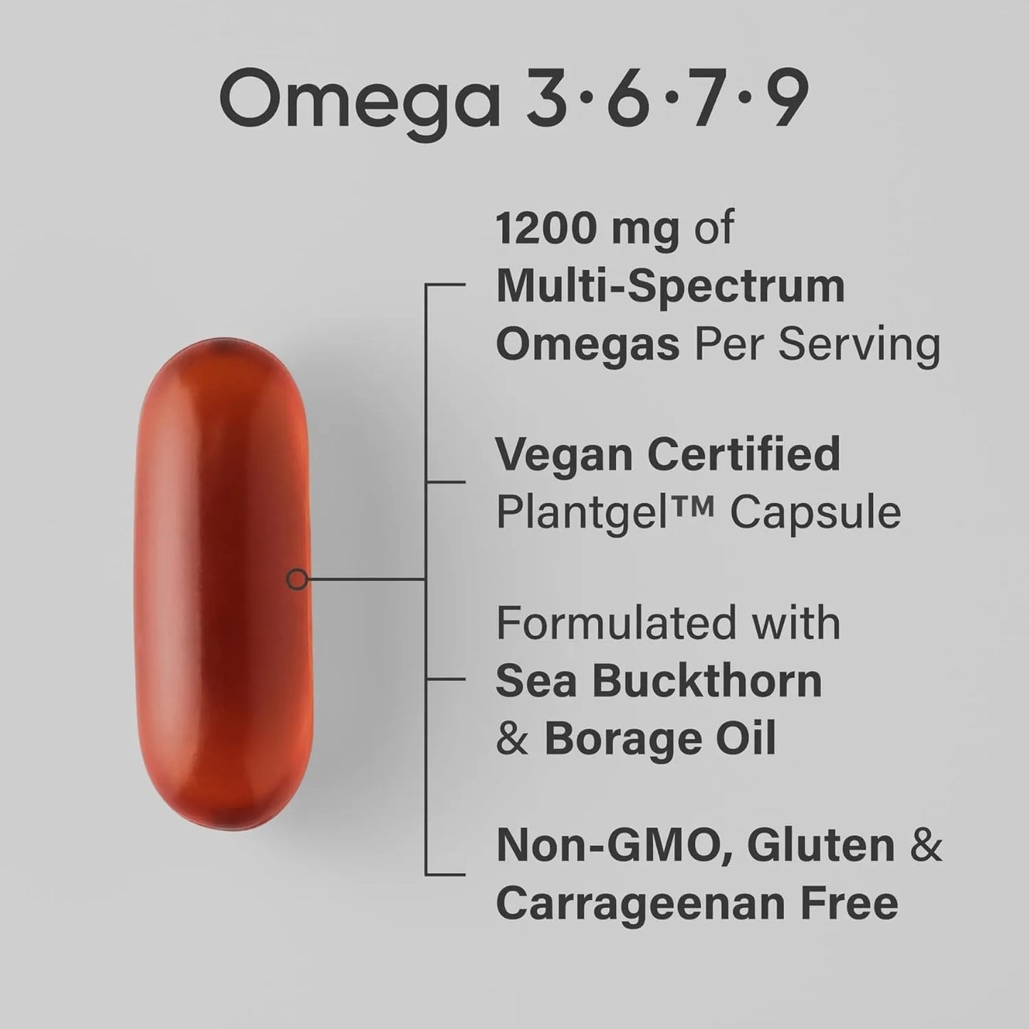Omega 3 6 7 9 Vegano Multiespectro 1200 Mg Sports Research 90 Cápsulas Blandas