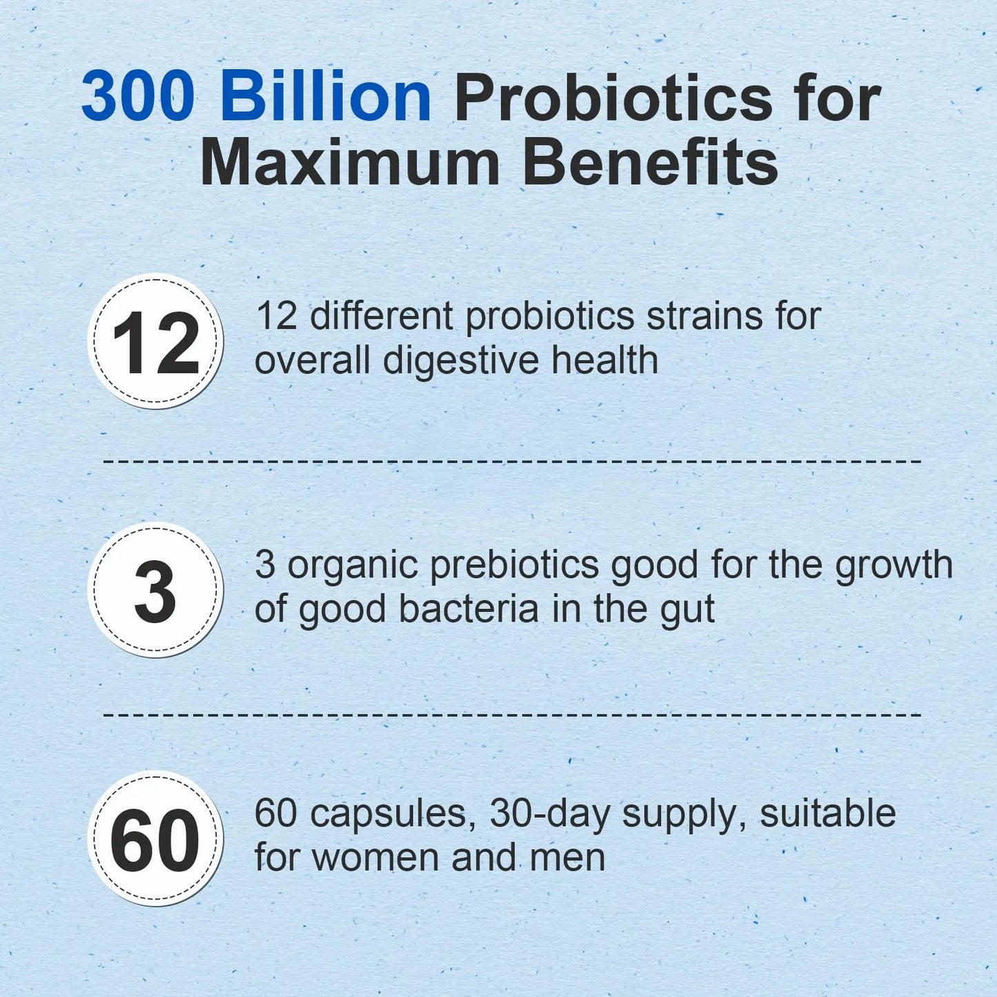 Probiótico 300 Mil Millones UFC 12 Cepas Con Prebióticos Orgánicos Para Salud Digestiva E Intestinal