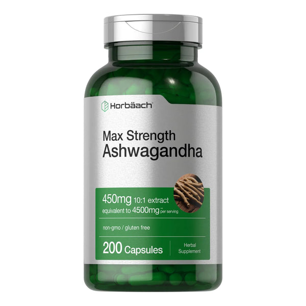 Suplemento Ashwagandha 200 Cápsulas Fuerza Máxima Equilibrio Emocional