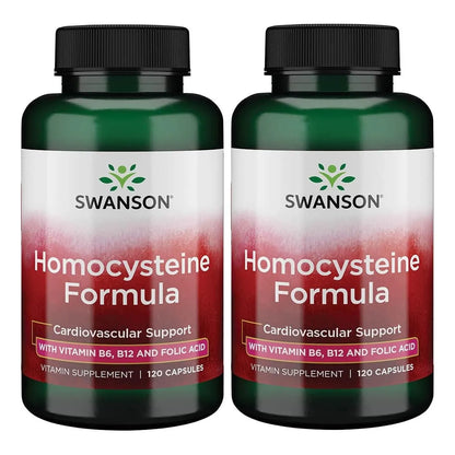 Fórmula De Homocisteína Swanson 120 Cápsulas Paquete Doble Salud Cardiovascular Y Cognitiva