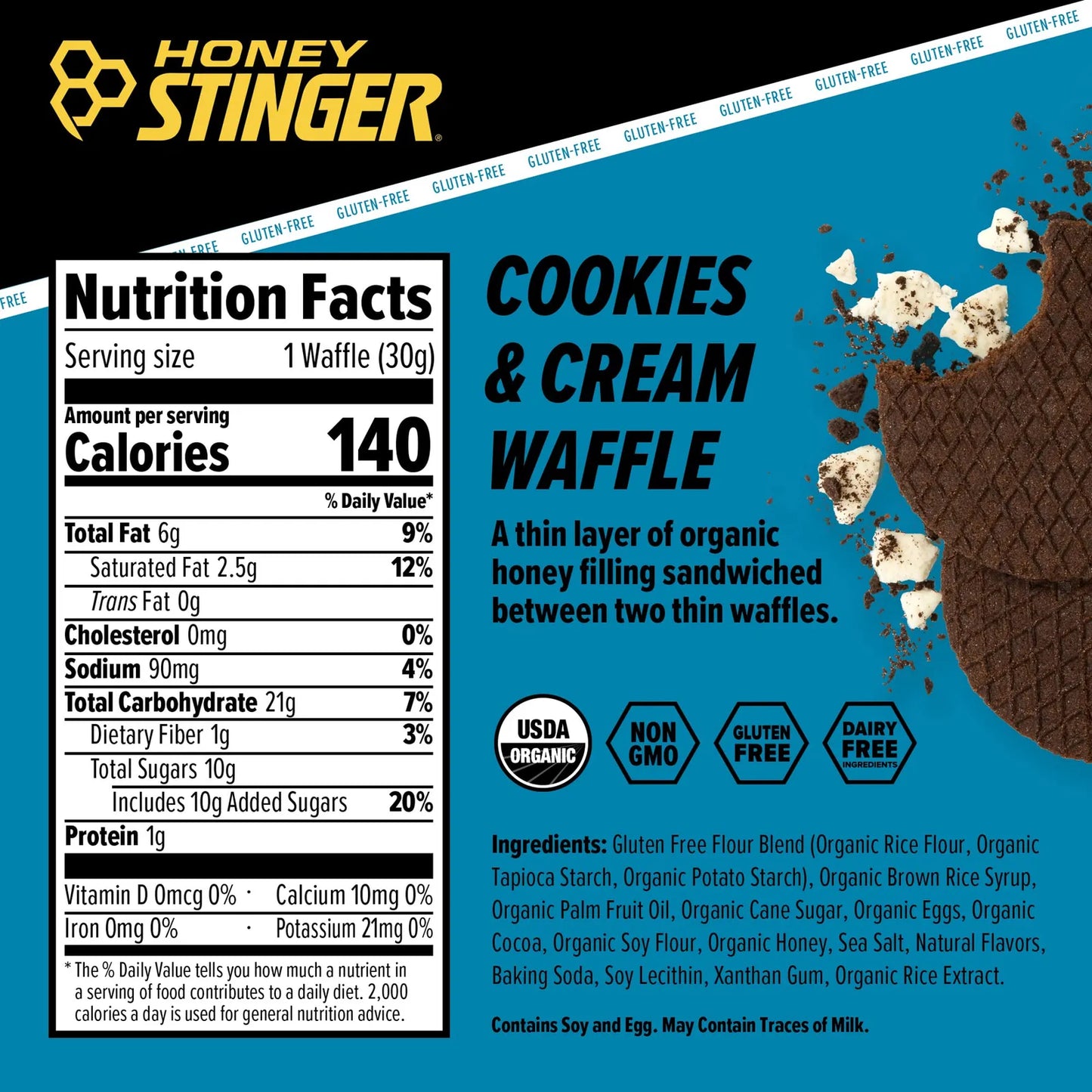Gofres Organicos Energeticos De Galletas Y Crema Pre Post Entrenamiento Sin Gluten 16 Unidades