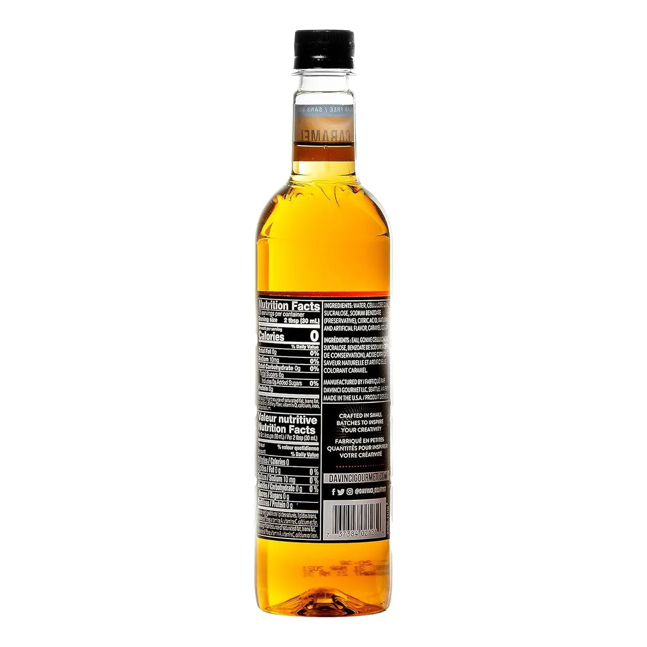 Jarabe De Café Sin Azúcar 750 Ml Sabor Caramelo DaVinci Gourmet
