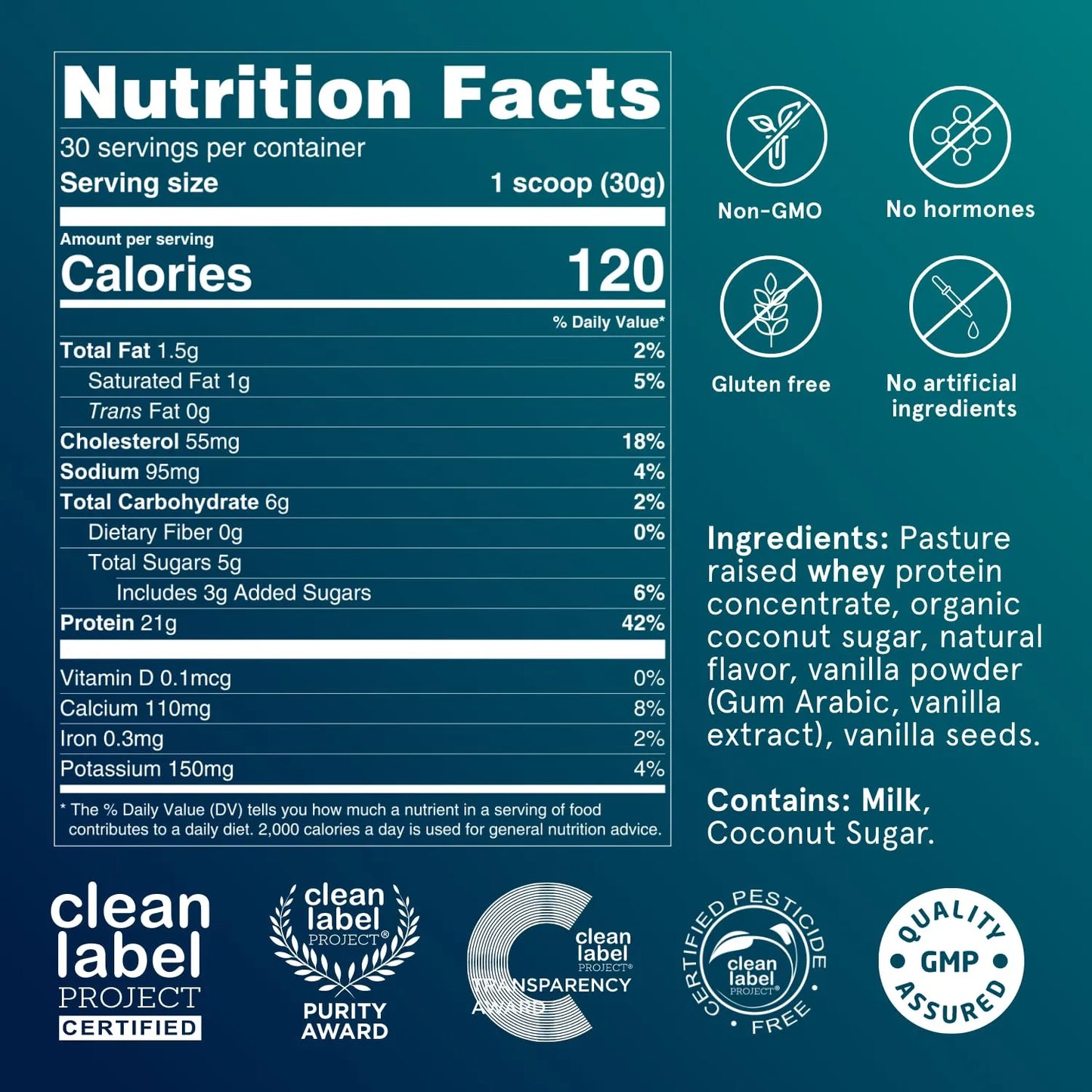 Proteina De Suero En Polvo Vainilla Bourbon 100 Natural Pura Para Musculo