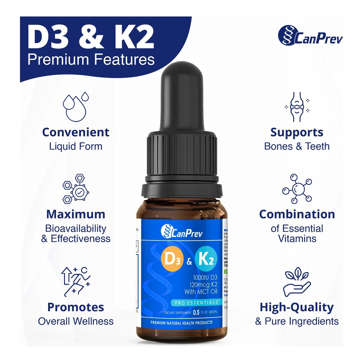 Gotas De Vitamina D3 Y K2 Para Huesos Fuertes Y Corazón Sano 15 Ml