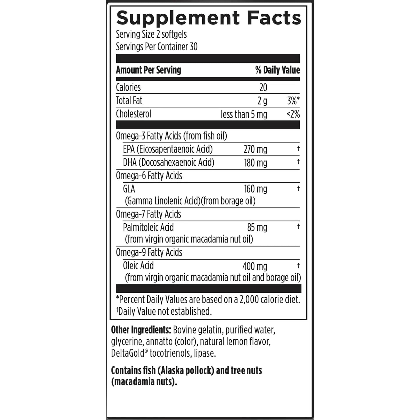 Complejo Omega 3 6 7 9 De Borraja Macadamia Y Aceite De Pescado 60 Capsulas