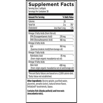 Complejo Omega 3 6 7 9 De Borraja Macadamia Y Aceite De Pescado 60 Capsulas