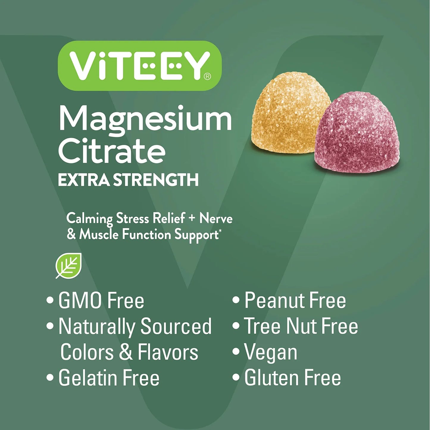 Gomitas De Citrato De Magnesio Extra Fuerte 170 Mg Relajacion Muscular Y Sueño Profundo Vegano