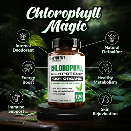 Capsulas De Clorofila 700 Mg Natural Alta Concentracion Energia Y Salud