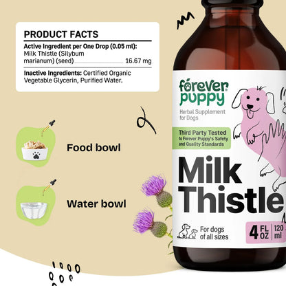Cardo Mariano Líquido Para Perros Apoyo Hepático Natural 4 fl oz