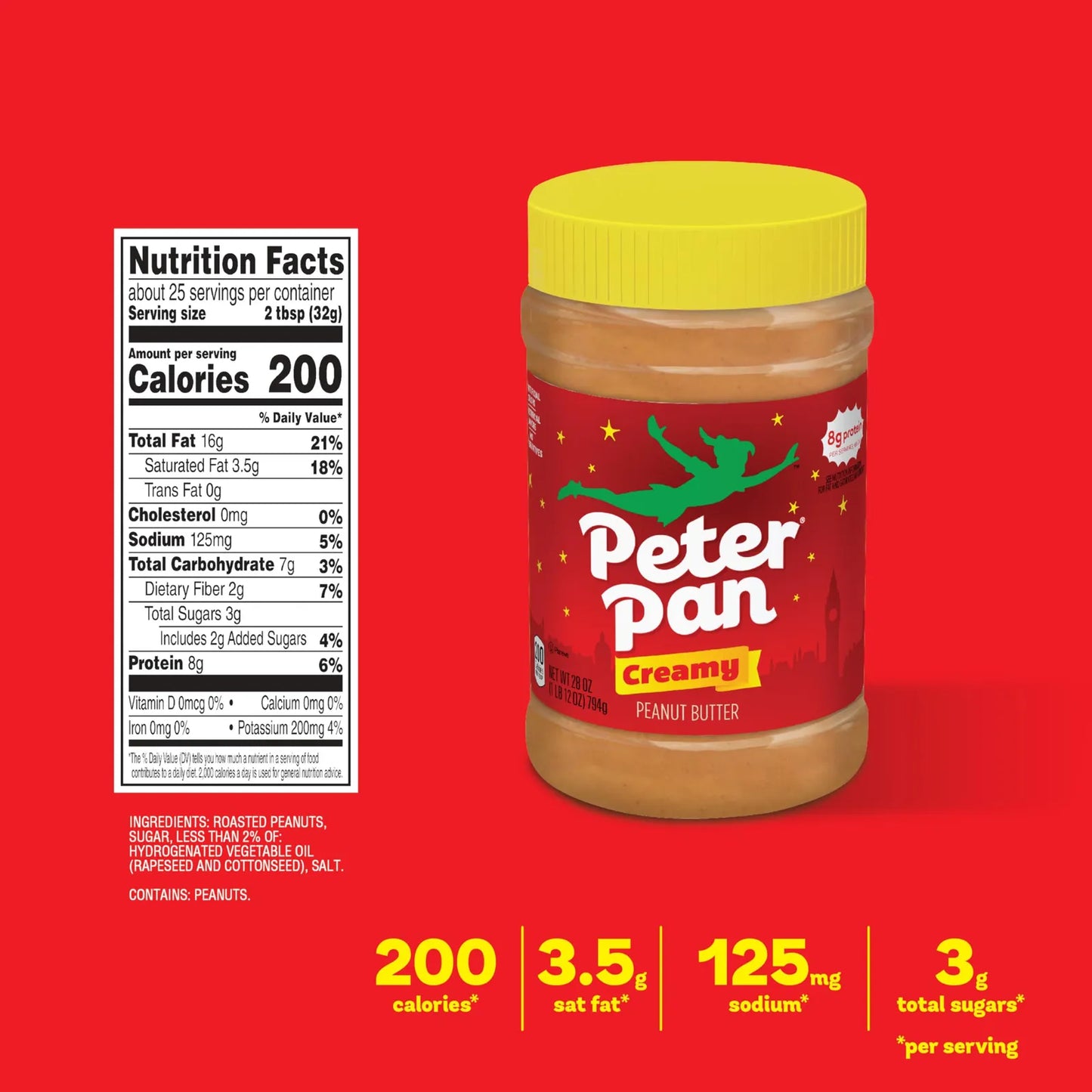 Mantequilla De Mani Crujiente Original Sin Jarabe Paquete De 12 Tarros 163 Onzas
