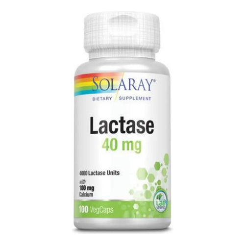 Capsulas De Lactasa 40 Mg 100 Unidades Solaray Digestión Sin Molestias